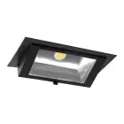 LED Downlight Wallwasher Wally Maxi Zwart 46W 6050lm 70x75D - 830 Warm Wit - 238x145mm
